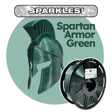 Load image into Gallery viewer, Spartan Armor Green: Recycled PET-G with ✨️SPARKLES✨️ Michigan State University custom color!!!